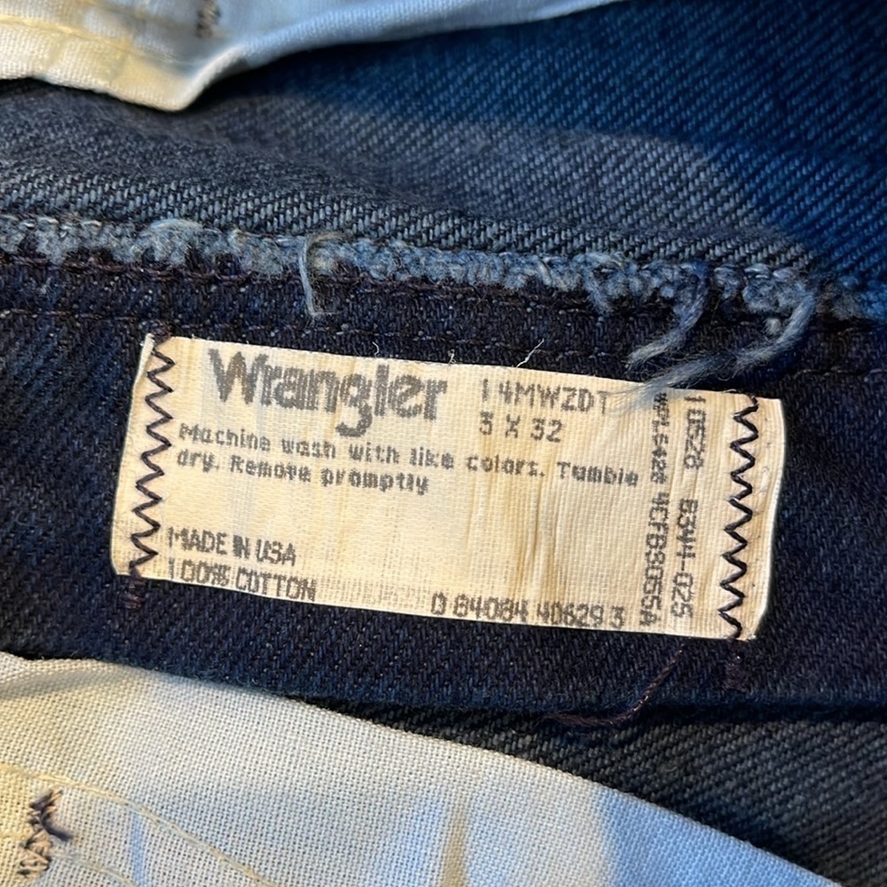 Deadstock Vintage Wrangler Cowboy Cut Straight Tapered Leg Dark Wash - Picture 9 of 11